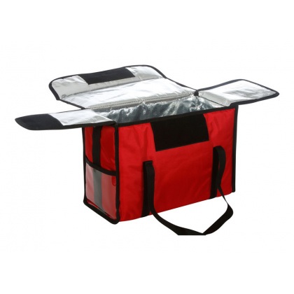 Термосумка, для обедов 450х200х300 фольгированная красная,  