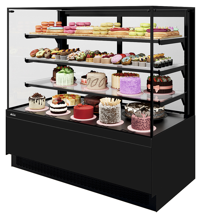 Витрина кондитерская Vete II kub lux 90 цвет черный/металлик Chilz 