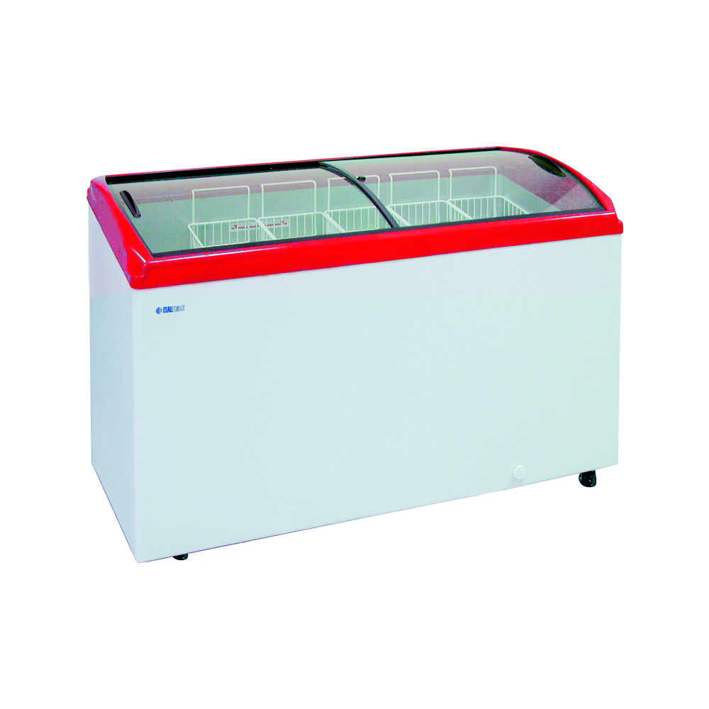 Ларь морозильный (гнутое стекло) CF400C красный Italfrost 
