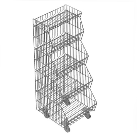 Стеллаж горка,Б-580,5 корзин, на колесах,цинк  