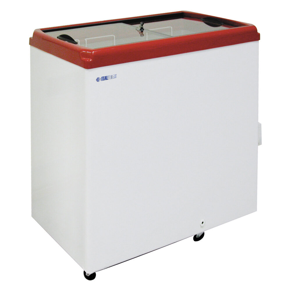Ларь морозильный (прямое стекло) CF400F красный Italfrost 