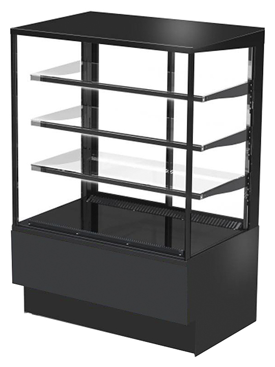 Витрина кондитерская ADAGIO  LX Cube 900 Д, 0..+7, цвет черный CRYSPI 