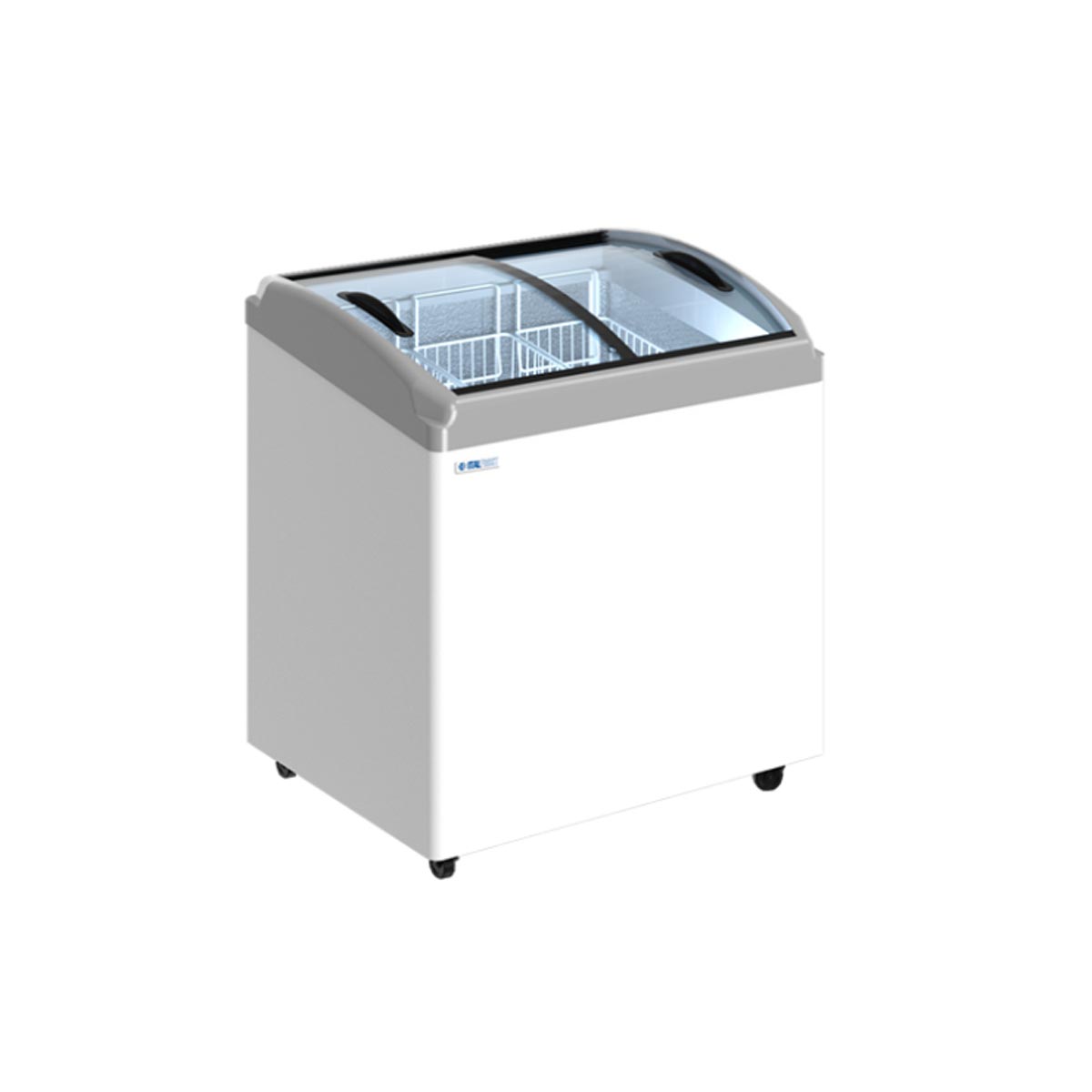 Ларь морозильный (гнутое стекло) CF200C, серый 