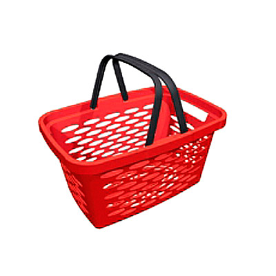 Корзина покупательская пластик, 20 л, 2 ручки, цвет красный Shols 