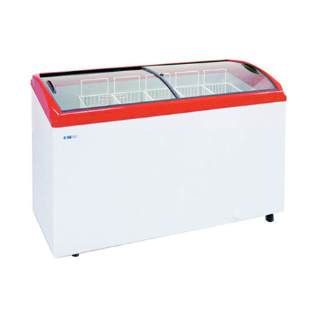 Ларь морозильный (гнутое стекло) CF500C красный Italfrost 