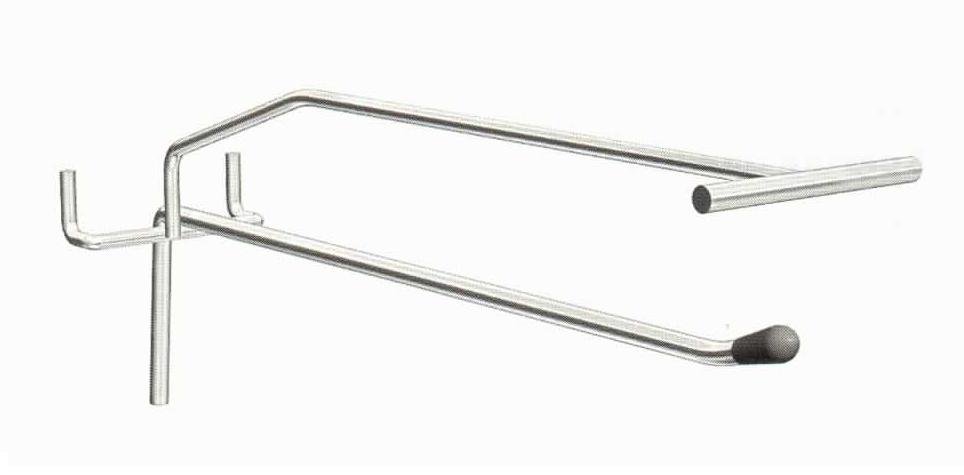 Крючок одинарный с ценникодержателем 300мм 4,8мм шаг 50мм хром 