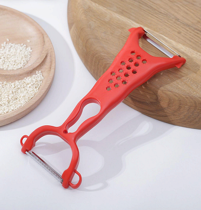 Овощечистка,  двусторонняя "Скраб", нерж.сталь/пластик , 