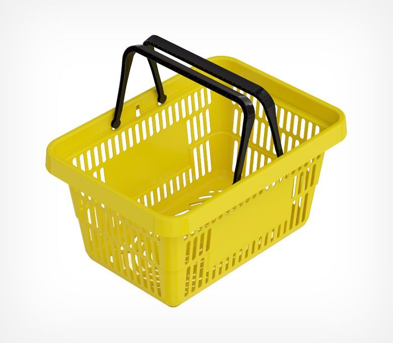 Корзина покупательская пластик, 20 л, 2 ручки, цвет желтый  