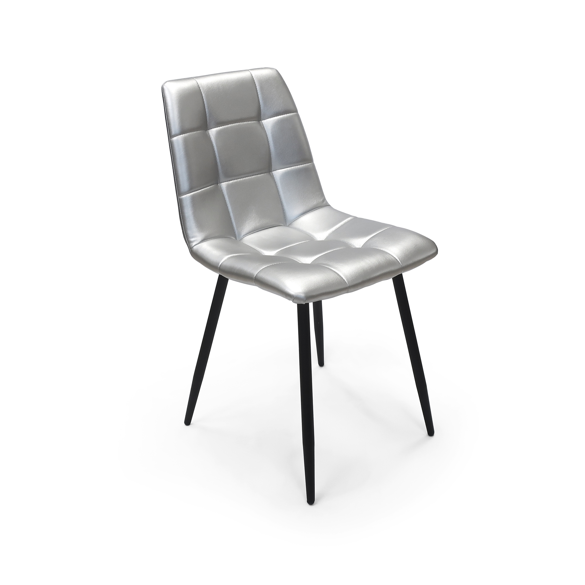 Стул Чили металл, экокожа серый перламутр, полуматовый 