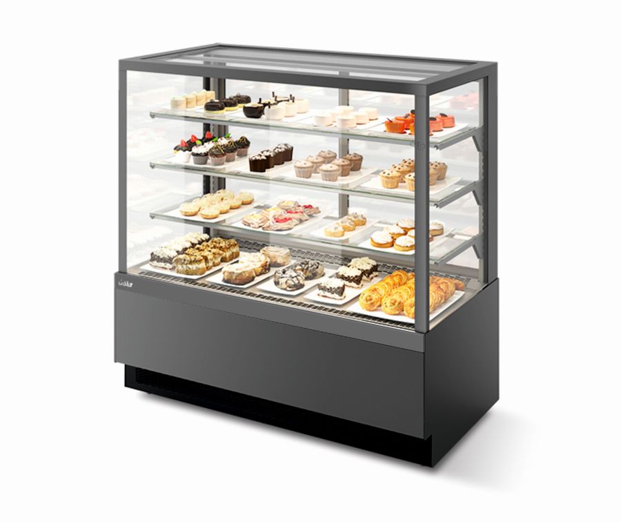 Витрина кондитерская  Vete kub lux 130 цвет антрацит/серый матовый Chilz 