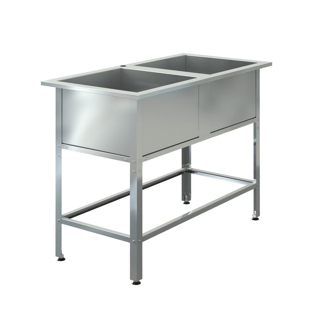 Ванна моечная 2-секц. с бортом ВМС-С-2/600 