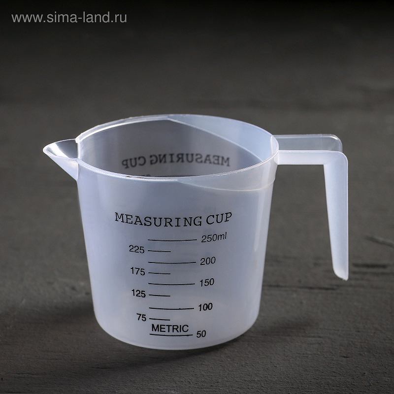 Кувшин мерный, 250 мл, прозрачный, пластик,  