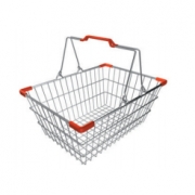 Корзина покупательская хром,18 л, 2 ручки, цвет красный Shols 