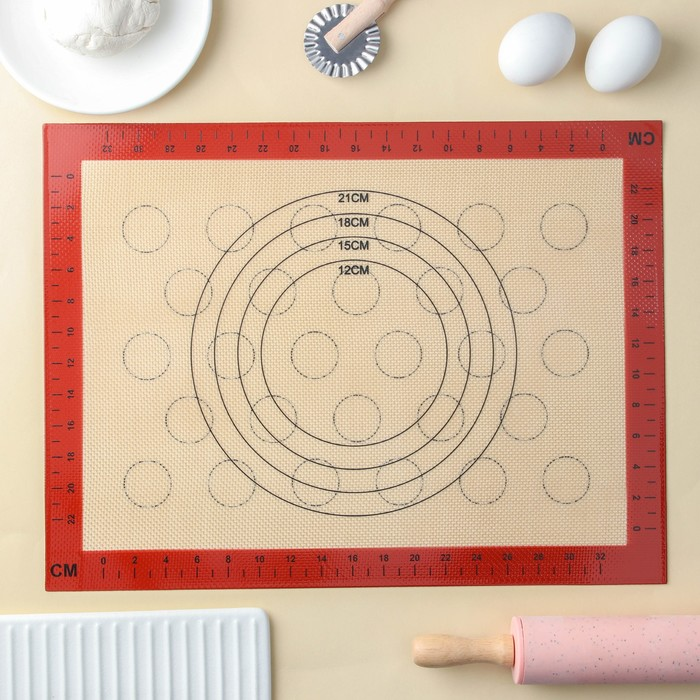 Коврик, силикон 30x40 см "Пекарь", армированный 