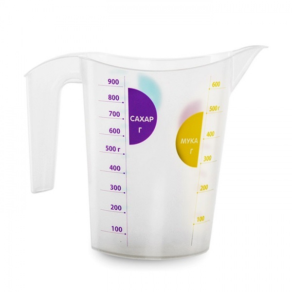 Кувшин мерный,  пластик 1л прозрачный 