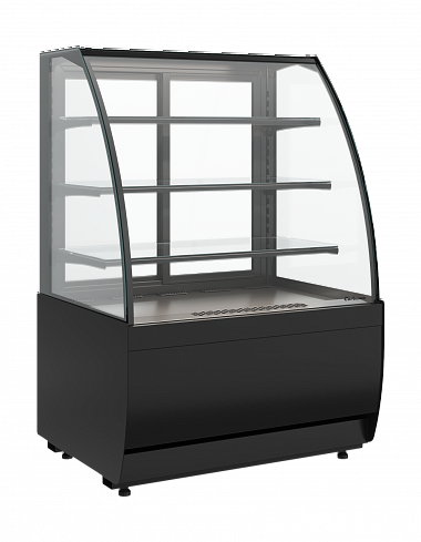 Витрина версия 2.0 K70 VM 0,9-1 LIGHT, +6..+12, цвет черный Полюс 